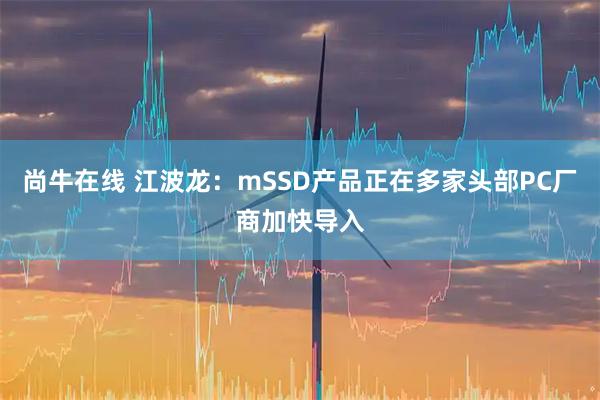 尚牛在线 江波龙：mSSD产品正在多家头部PC厂商加快导入
